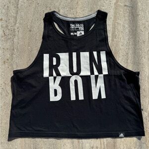 Adidas Black and White RUN Graphic Tank🖤
